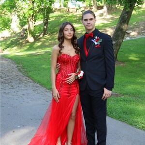 Stunning Red Strapless Gown